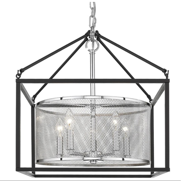 NWT Golden Lighting London 5-Light Pendant No Cage In Chrome - Picture 6 of 7